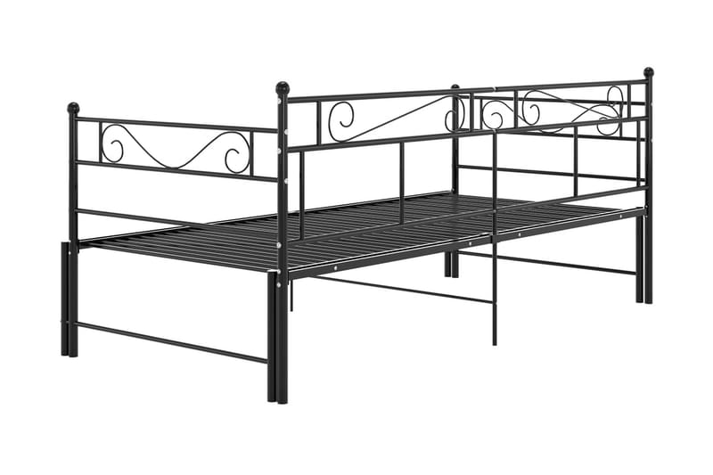 Uttrekkbar ramme til sovesofa svart metall 90x200 cm - Svart - Møbler - Senger - Sengeramme & sengestamme