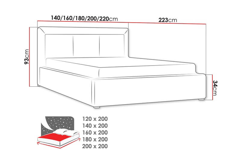 Valasco Seng 120x200 cm - Møbler - Senger - Sengeramme & sengestamme