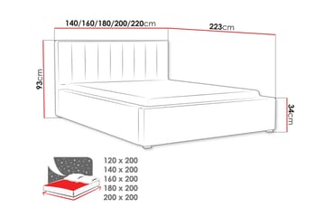 Valasco Sengeramme 120x200 cm - Grå - Møbler - Senger - Sengeramme & sengestamme