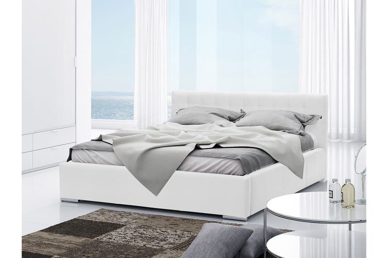 Vento Sengeramme med Oppbevaring 160x200 - Hvit - Møbler - Senger - Sengeramme & sengestamme