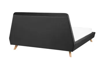 Vienne Sengeramme 180x200 cm i Stoff med Sengegavl og Trebein - Svart - Møbler - Senger - Sengeramme & sengestamme