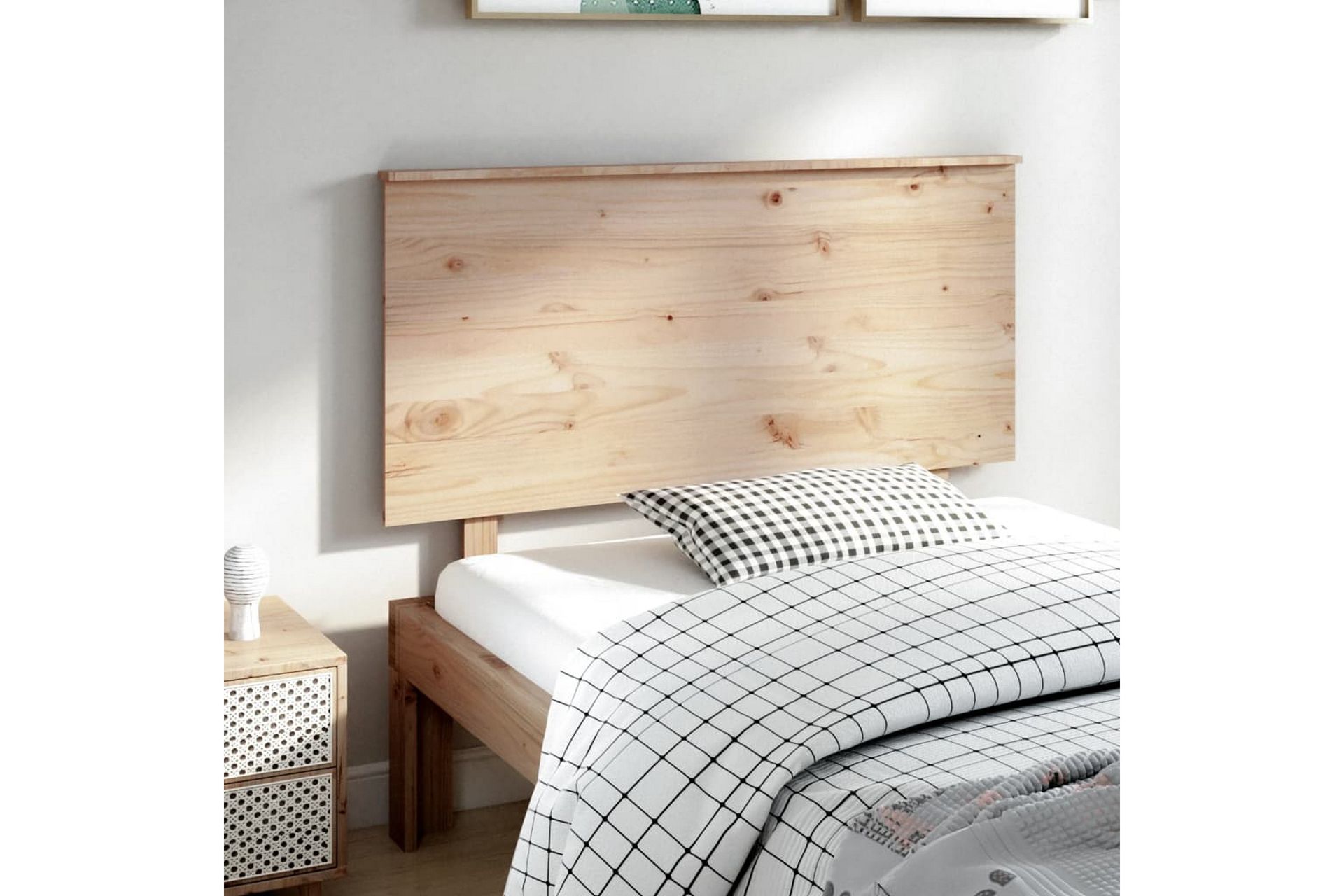 beBasic Sengegavl 124x6x82,5 cm heltre furu - Brun - Møbler - Senger - Sengetilbehør & sengegavl - Sengegavl