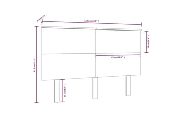 beBasic Sengegavl 124x6x82,5 cm heltre furu - Brun - Møbler - Senger - Sengetilbehør & sengegavl - Sengegavl