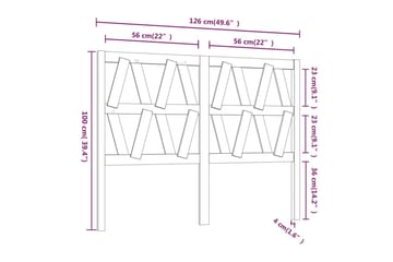 beBasic Sengegavl 126x4x100 cm heltre furu - Brun - Møbler - Senger - Sengetilbehør & sengegavl - Sengegavl