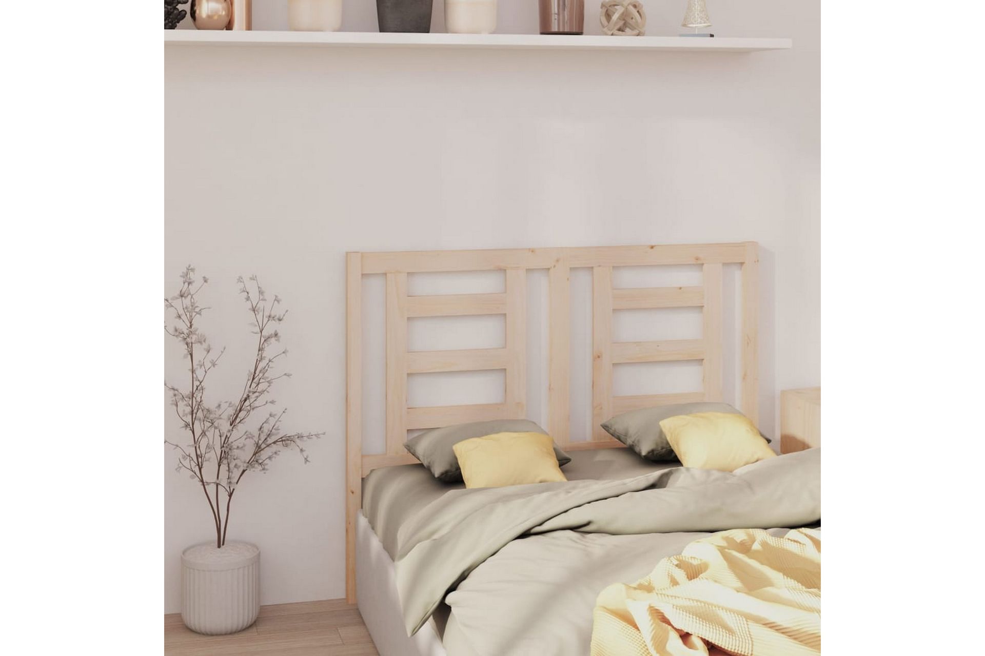 beBasic Sengegavl 126x4x100 cm heltre furu - Brun - Møbler - Senger - Sengetilbehør & sengegavl - Sengegavl