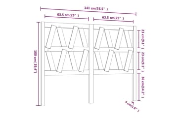 beBasic Sengegavl 141x4x100 cm heltre furu - Brun - Møbler - Senger - Sengetilbehør & sengegavl - Sengegavl