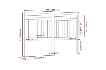 beBasic Sengegavl 156x4x100 cm heltre furu - Brun - Møbler - Senger - Sengetilbehør & sengegavl - Sengegavl