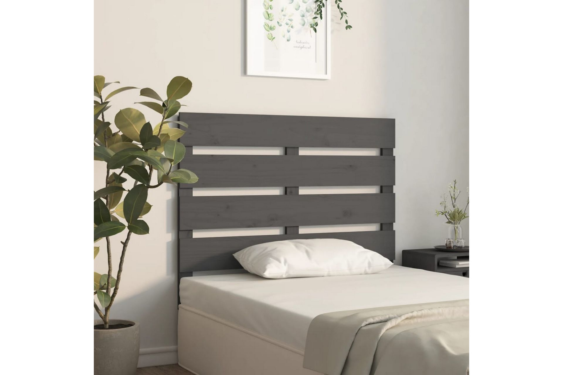 beBasic Sengegavl grå 100x3x80 cm heltre furu - GrÃ¥ - Møbler - Senger - Sengetilbehør & sengegavl - Sengegavl
