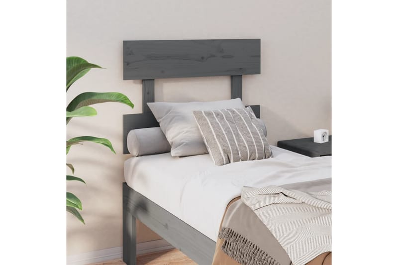 beBasic Sengegavl grå 103,5x3x81 cm heltre furu - GrÃ¥ - Møbler - Senger - Sengetilbehør & sengegavl - Sengegavl