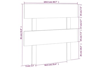 beBasic Sengegavl grå 103,5x3x81 cm heltre furu - GrÃ¥ - Møbler - Senger - Sengetilbehør & sengegavl - Sengegavl