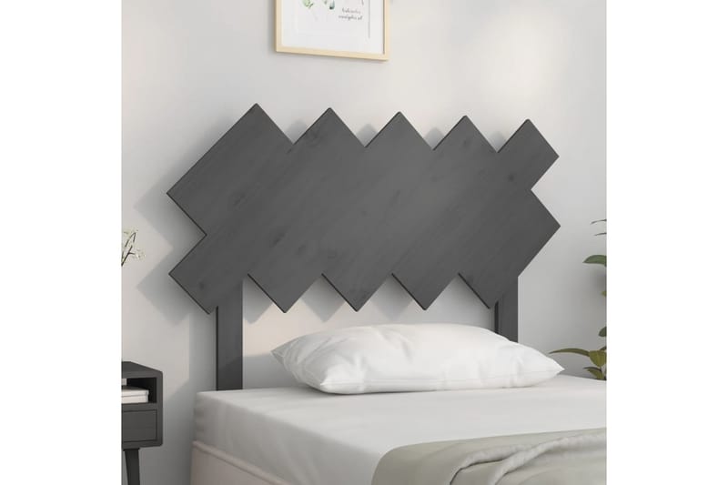beBasic Sengegavl grå 104 x 3 x 80,5 cm heltre furu - GrÃ¥ - Møbler - Senger - Sengetilbehør & sengegavl - Sengegavl