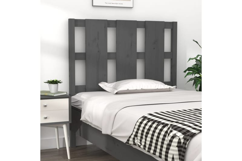 beBasic Sengegavl grå 105,5x4x100 cm heltre furu - GrÃ¥ - Møbler - Senger - Sengetilbehør & sengegavl - Sengegavl