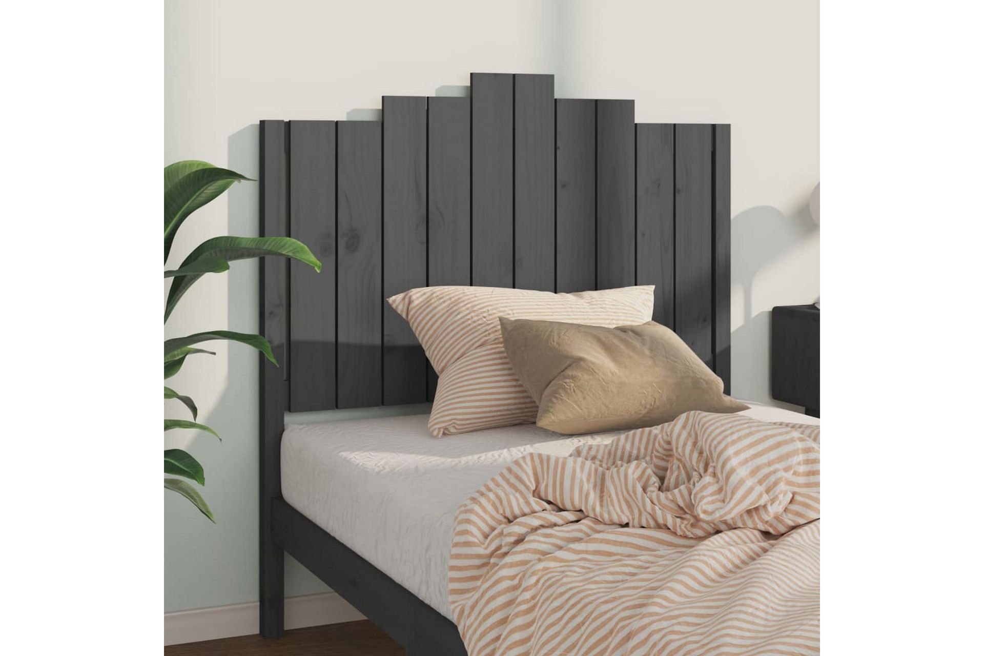 beBasic Sengegavl grå 106x4x110 cm heltre furu - GrÃ¥ - Møbler - Senger - Sengetilbehør & sengegavl - Sengegavl