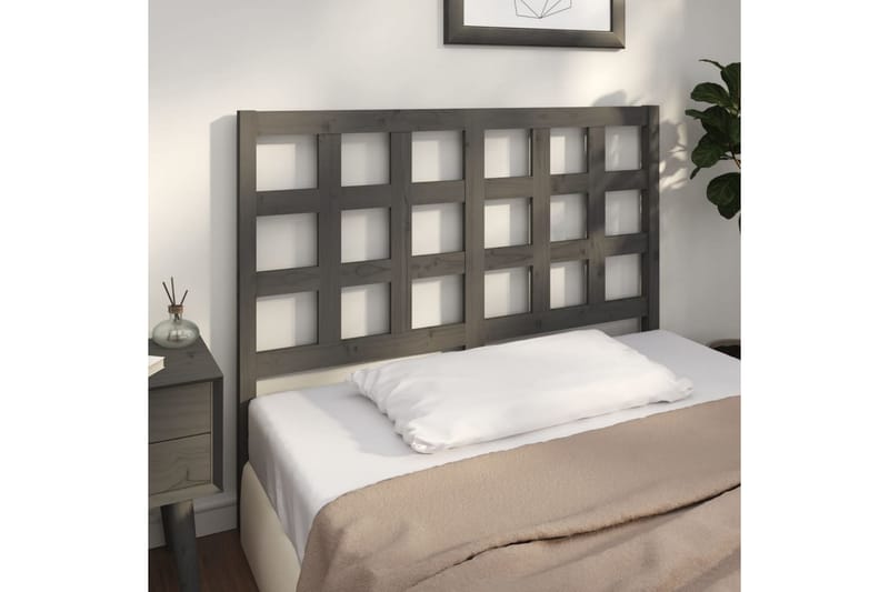 beBasic Sengegavl grå 125,5x4x100 cm heltre furu - GrÃ¥ - Møbler - Senger - Sengetilbehør & sengegavl - Sengegavl