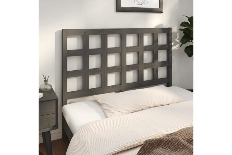 beBasic Sengegavl grå 125,5x4x100 cm heltre furu - GrÃ¥ - Møbler - Senger - Sengetilbehør & sengegavl - Sengegavl