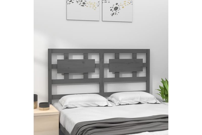 beBasic Sengegavl grå 125,5x4x100 cm heltre furu - GrÃ¥ - Møbler - Senger - Sengetilbehør & sengegavl - Sengegavl