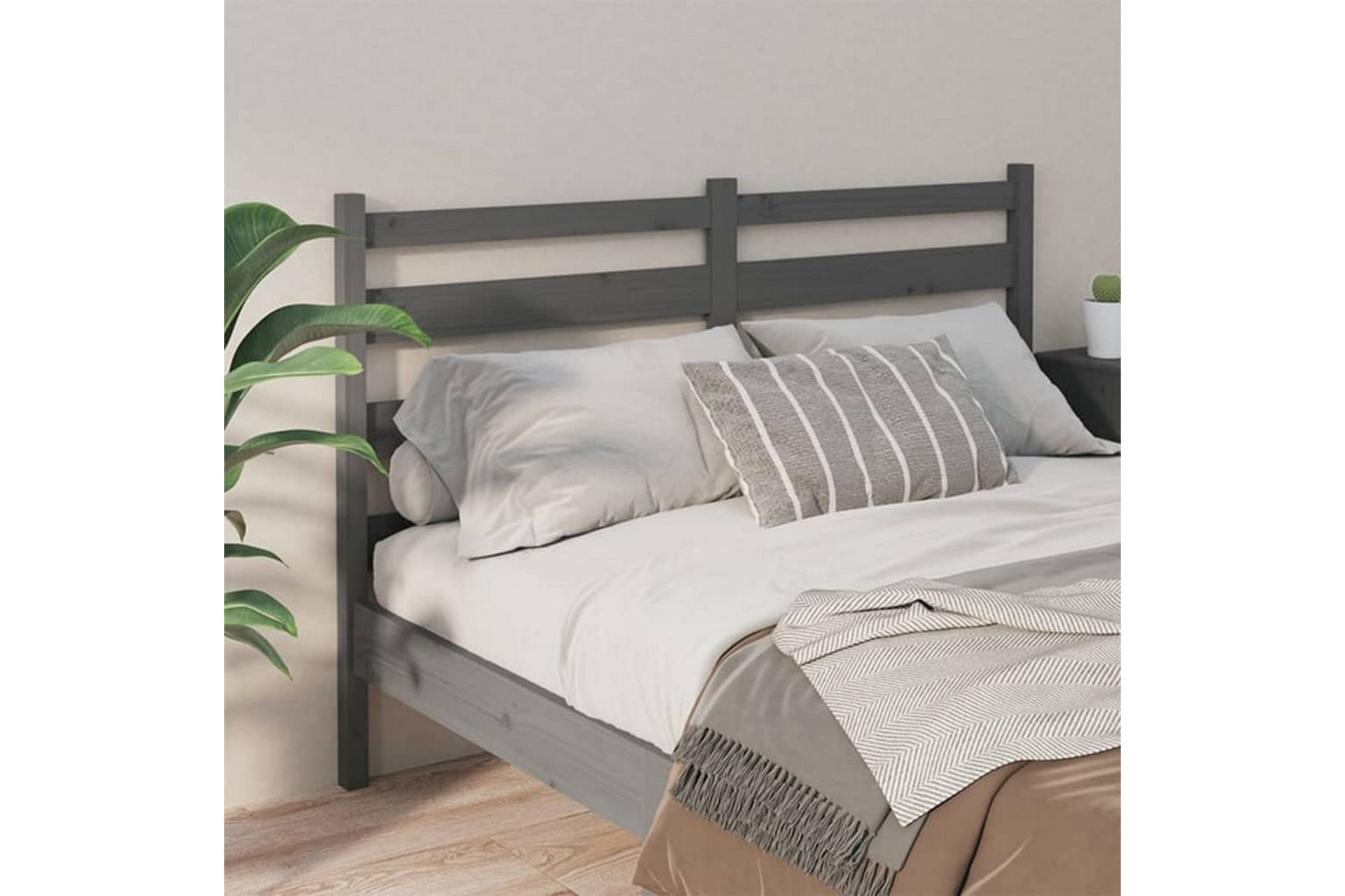 beBasic Sengegavl gr�å 126x4x100 cm heltre furu - GrÃ¥ - Møbler - Senger - Sengetilbehør & sengegavl - Sengegavl