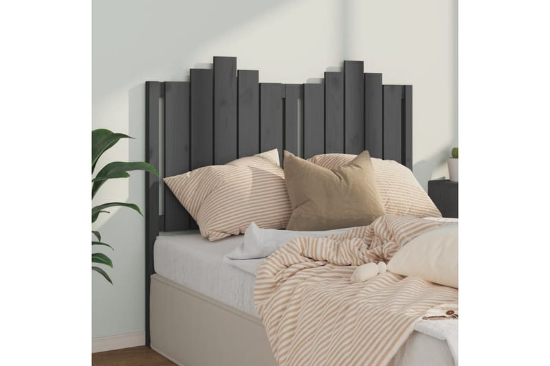 beBasic Sengegavl grå 126x4x110 cm heltre furu - GrÃ¥ - Møbler - Senger - Sengetilbehør & sengegavl - Sengegavl
