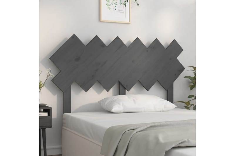 beBasic Sengegavl grå 132x3x81 cm heltre furu - GrÃ¥ - Møbler - Senger - Sengetilbehør & sengegavl - Sengegavl