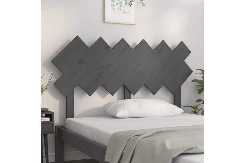 beBasic Sengegavl grå 132x3x81 cm heltre furu - GrÃ¥ - Møbler - Senger - Sengetilbehør & sengegavl - Sengegavl