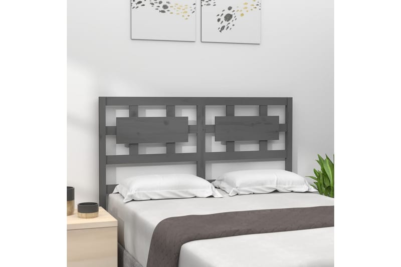 beBasic Sengegavl grå 145,5x4x100 cm heltre furu - GrÃ¥ - Møbler - Senger - Sengetilbehør & sengegavl - Sengegavl