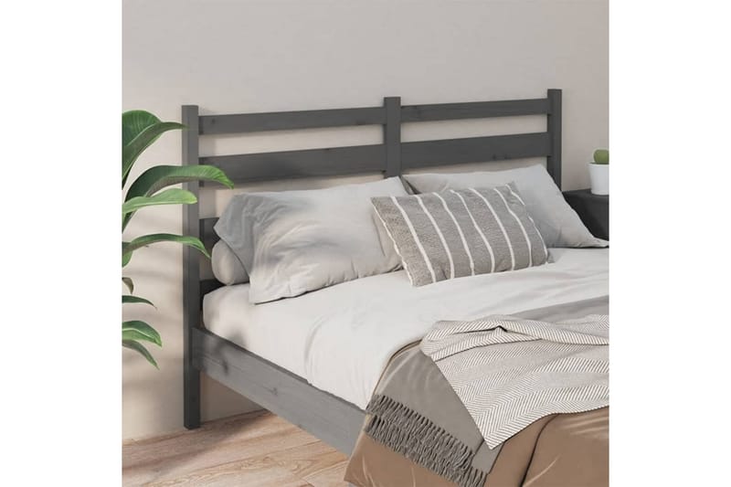beBasic Sengegavl grå 156x4x100 cm heltre furu - GrÃ¥ - Møbler - Senger - Sengetilbehør & sengegavl - Sengegavl