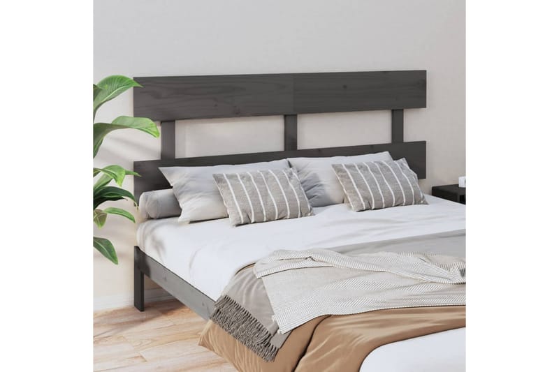 beBasic Sengegavl grå 164x3x81 cm heltre furu - GrÃ¥ - Møbler - Senger - Sengetilbehør & sengegavl - Sengegavl