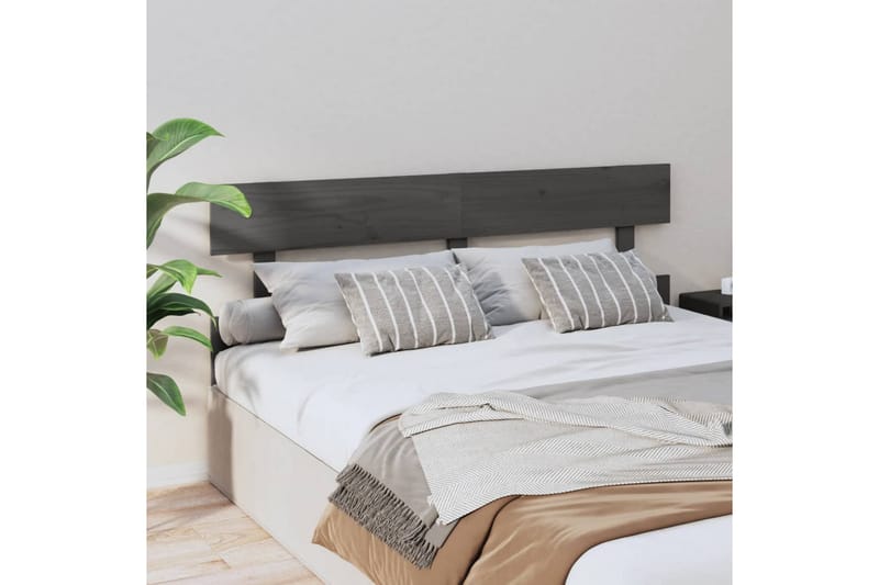 beBasic Sengegavl grå 164x3x81 cm heltre furu - GrÃ¥ - Møbler - Senger - Sengetilbehør & sengegavl - Sengegavl
