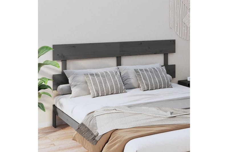beBasic Sengegavl grå 184x3x81 cm heltre furu - GrÃ¥ - Møbler - Senger - Sengetilbehør & sengegavl - Sengegavl
