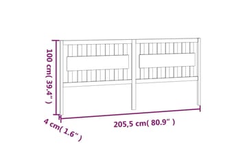 beBasic Sengegavl grå 205,5x4x100 cm heltre furu - GrÃ¥ - Møbler - Senger - Sengetilbehør & sengegavl - Sengegavl