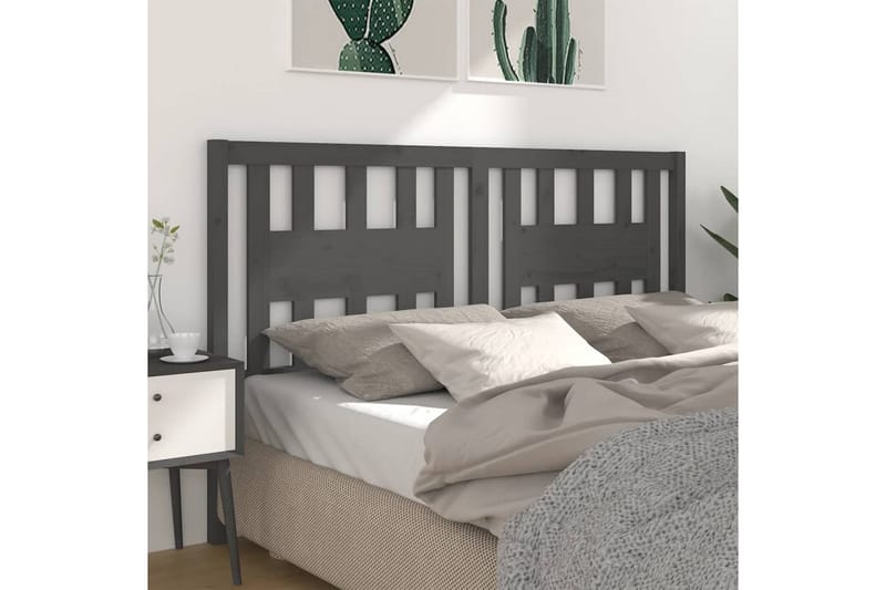 beBasic Sengegavl grå 206x4x100 cm heltre furu - GrÃ¥ - Møbler - Senger - Sengetilbehør & sengegavl - Sengegavl