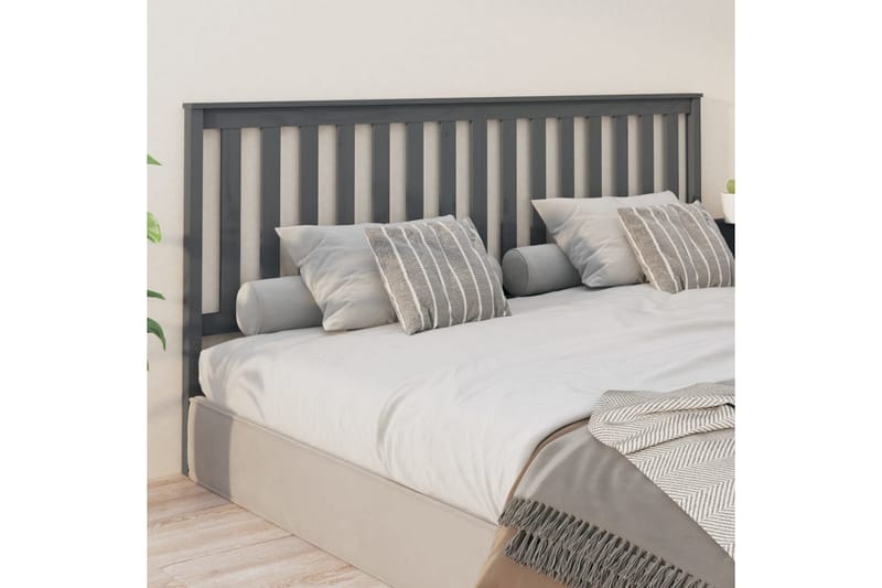 beBasic Sengegavl grå 206x6x101 cm heltre furu - GrÃ¥ - Møbler - Senger - Sengetilbehør & sengegavl - Sengegavl