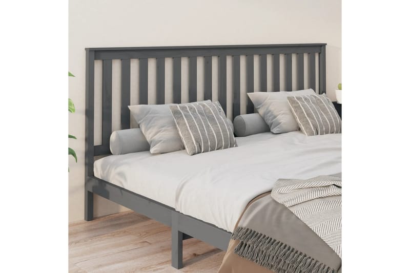beBasic Sengegavl grå 206x6x101 cm heltre furu - GrÃ¥ - Møbler - Senger - Sengetilbehør & sengegavl - Sengegavl