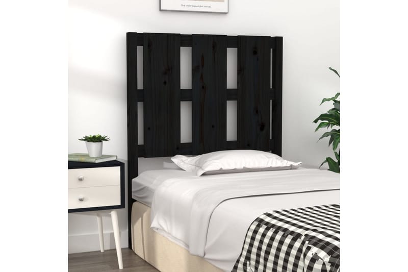 beBasic Sengegavl grå 80,5x4x100 cm heltre furu - Svart - Møbler - Senger - Sengetilbehør & sengegavl - Sengegavl