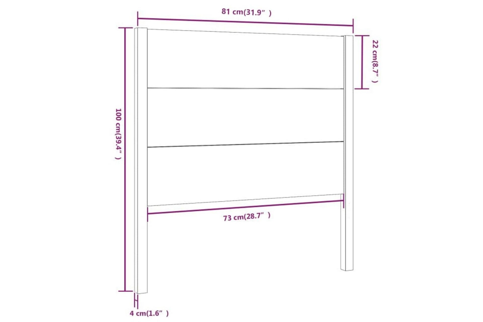 beBasic Sengegavl grå 81x4x100 cm heltre furu - GrÃ¥ - Møbler - Senger - Sengetilbehør & sengegavl - Sengegavl