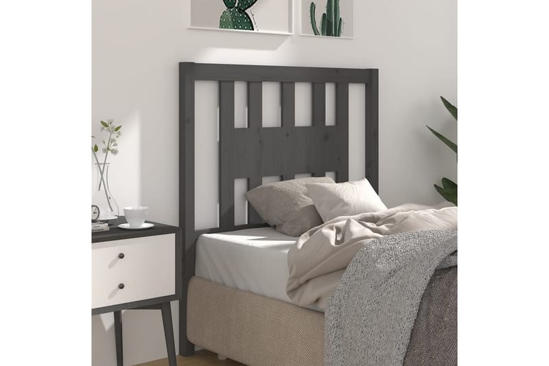 beBasic Sengegavl grå 81x4x100 cm heltre furu - GrÃ¥ - Møbler - Senger - Sengetilbehør & sengegavl - Sengegavl