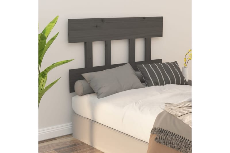 beBasic Sengegavl grå 93,5x3x81 cm heltre furu - GrÃ¥ - Møbler - Senger - Sengetilbehør & sengegavl - Sengegavl