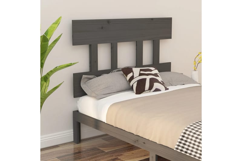 beBasic Sengegavl grå 93,5x3x81 cm heltre furu - GrÃ¥ - Møbler - Senger - Sengetilbehør & sengegavl - Sengegavl