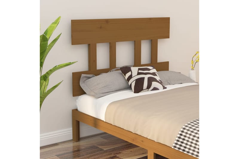 beBasic Sengegavl honningbrun 103,5x3x81 cm heltre furu - Brun - Møbler - Senger - Sengetilbehør & sengegavl - Sengegavl