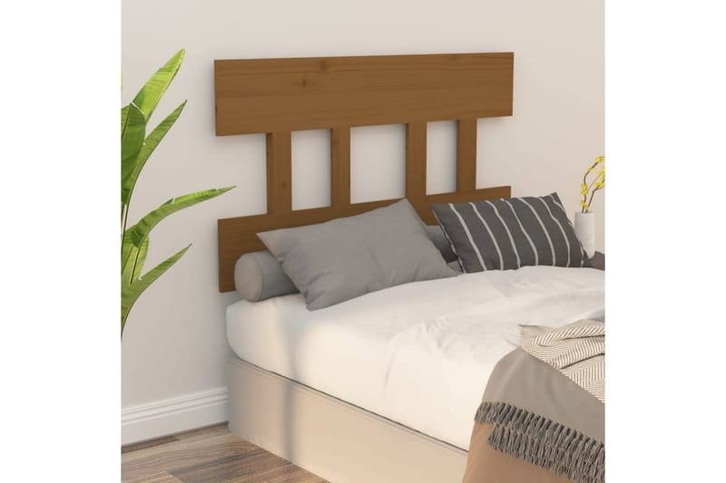 beBasic Sengegavl honningbrun 103,5x3x81 cm heltre furu - Brun - Møbler - Senger - Sengetilbehør & sengegavl - Sengegavl