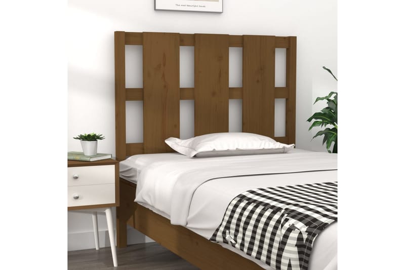 beBasic Sengegavl honningbrun 105,5x4x100 cm heltre furu - Brun - Møbler - Senger - Sengetilbehør & sengegavl - Sengegavl