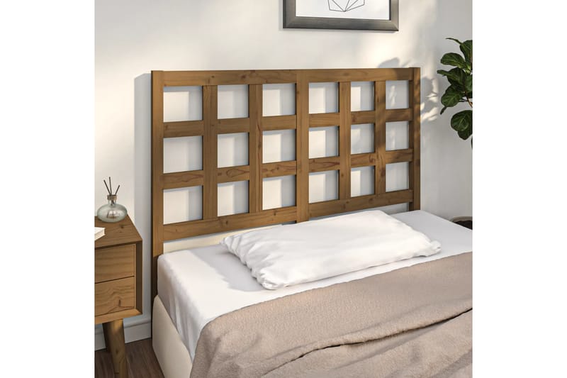 beBasic Sengegavl honningbrun 125,5x4x100 cm heltre furu - Brun - Møbler - Senger - Sengetilbehør & sengegavl - Sengegavl