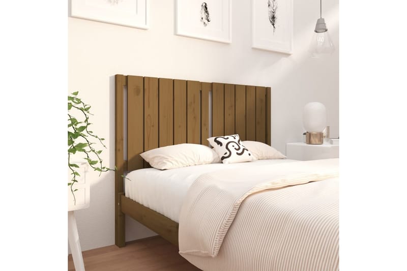 beBasic Sengegavl honningbrun 125,5x4x100 cm heltre furu - Brun - Møbler - Senger - Sengetilbehør & sengegavl - Sengegavl