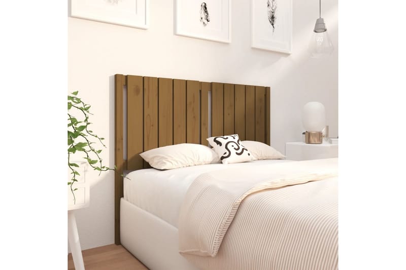 beBasic Sengegavl honningbrun 125,5x4x100 cm heltre furu - Brun - Møbler - Senger - Sengetilbehør & sengegavl - Sengegavl