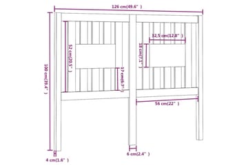 beBasic Sengegavl honningbrun 126x4x100 cm heltre furu - Brun - Møbler - Senger - Sengetilbehør & sengegavl - Sengegavl