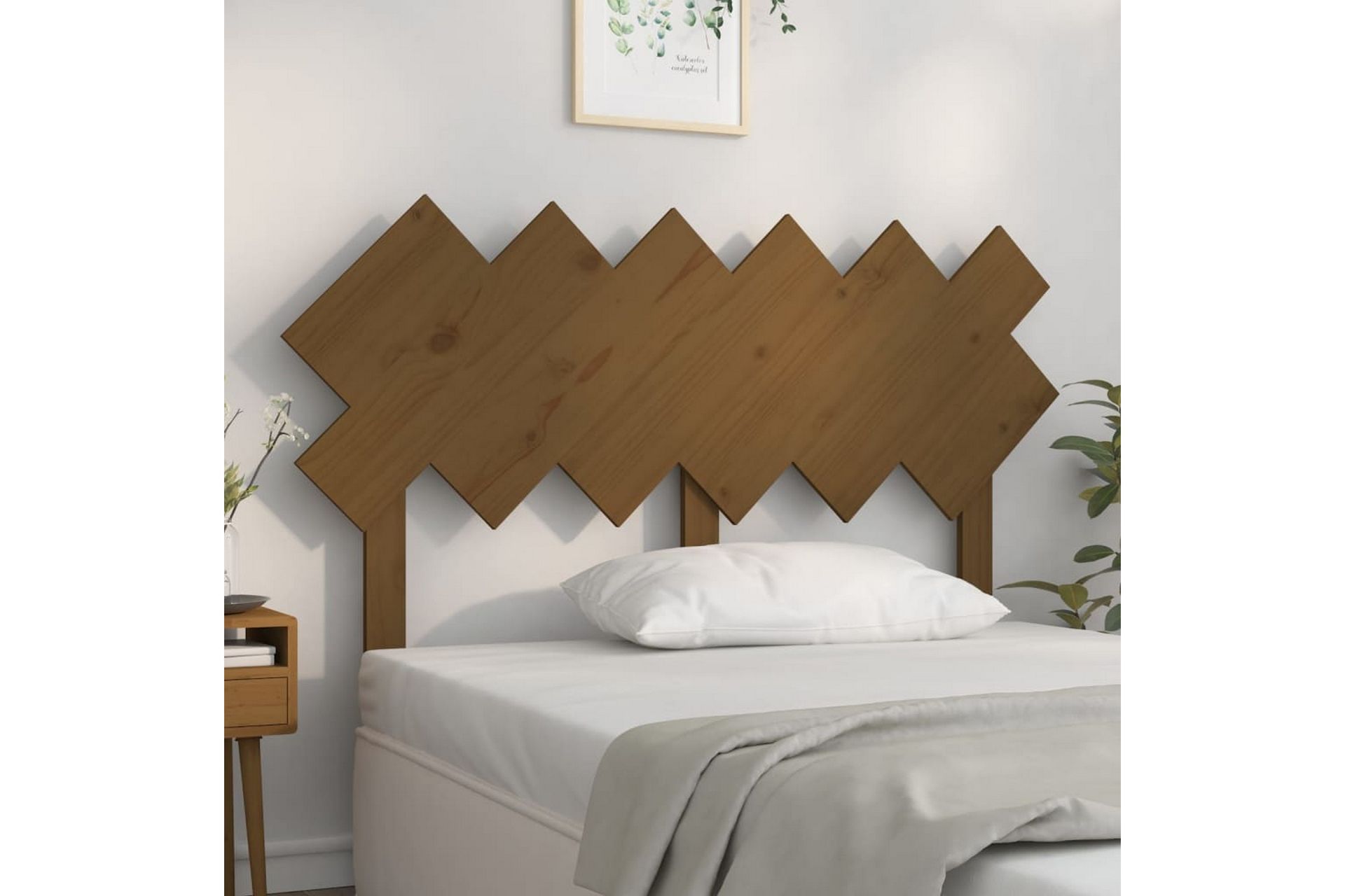 beBasic Sengegavl honningbrun 132x3x81 cm heltre furu - Brun - Møbler - Senger - Sengetilbehør & sengegavl - Sengegavl