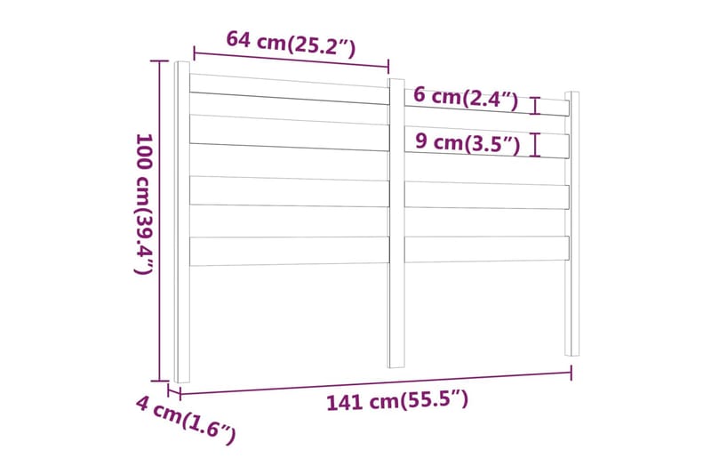 beBasic Sengegavl honningbrun 141x4x100 cm heltre furu - Brun - Møbler - Senger - Sengetilbehør & sengegavl - Sengegavl