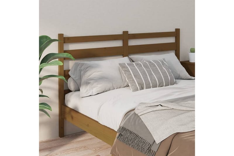 beBasic Sengegavl honningbrun 146x4x100 cm heltre furu - Brun - Møbler - Senger - Sengetilbehør & sengegavl - Sengegavl