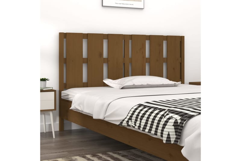 beBasic Sengegavl honningbrun 155,5x4x100 cm heltre furu - Brun - Møbler - Senger - Sengetilbehør & sengegavl - Sengegavl