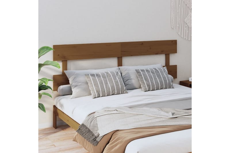 beBasic Sengegavl honningbrun 204x3x81 cm heltre furu - Brun - Møbler - Senger - Sengetilbehør & sengegavl - Sengegavl